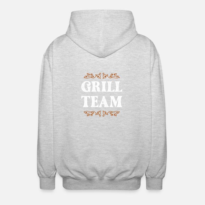 Grill Crew - Unisex Kapuzenjacke - Hellgrau meliert