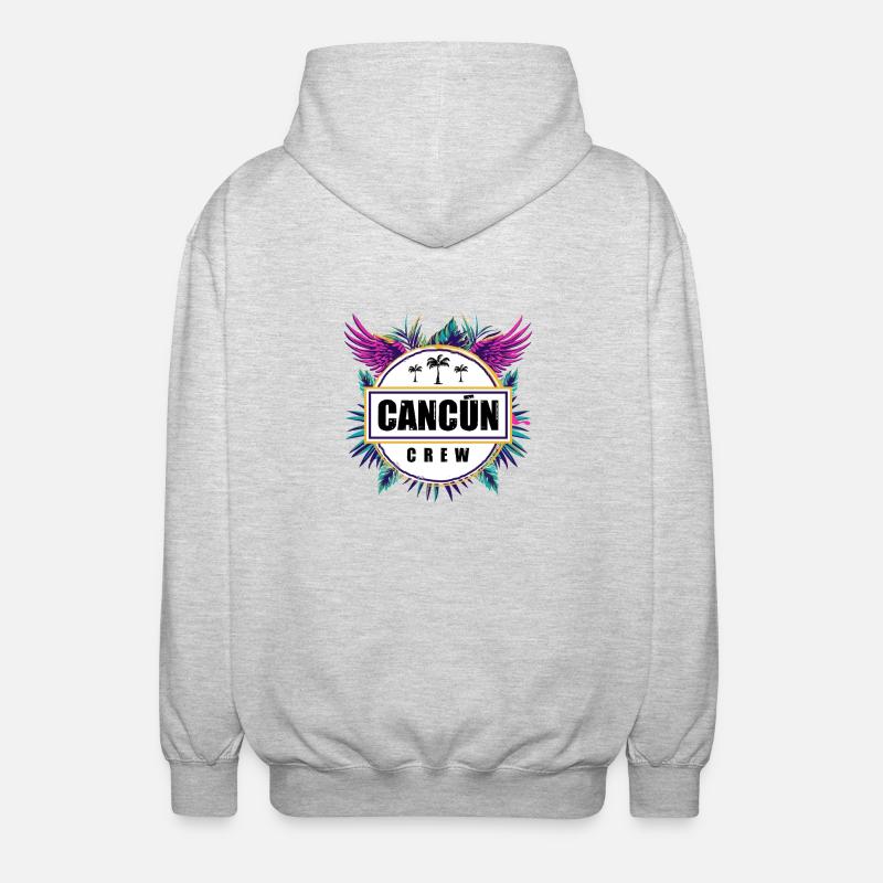 Cancun Crew Tropisch - Unisex Kapuzenjacke - Hellgrau meliert