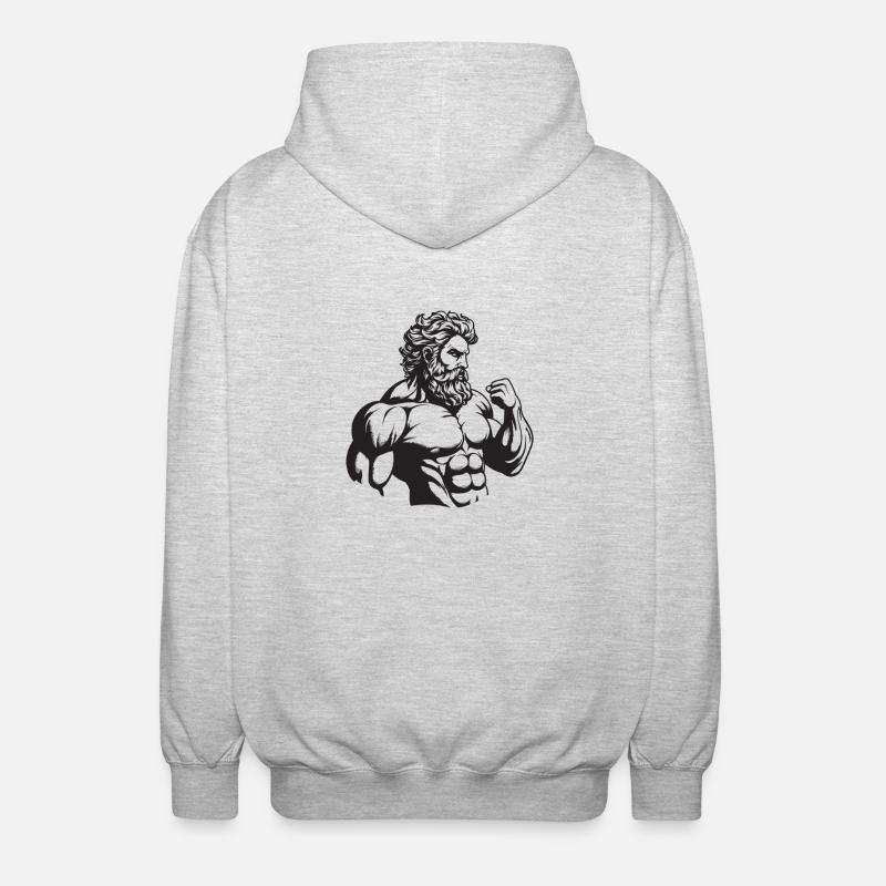 Bodybuilder Muscles Entraînement Gym - Veste à capuche unisexe - gris clair chiné