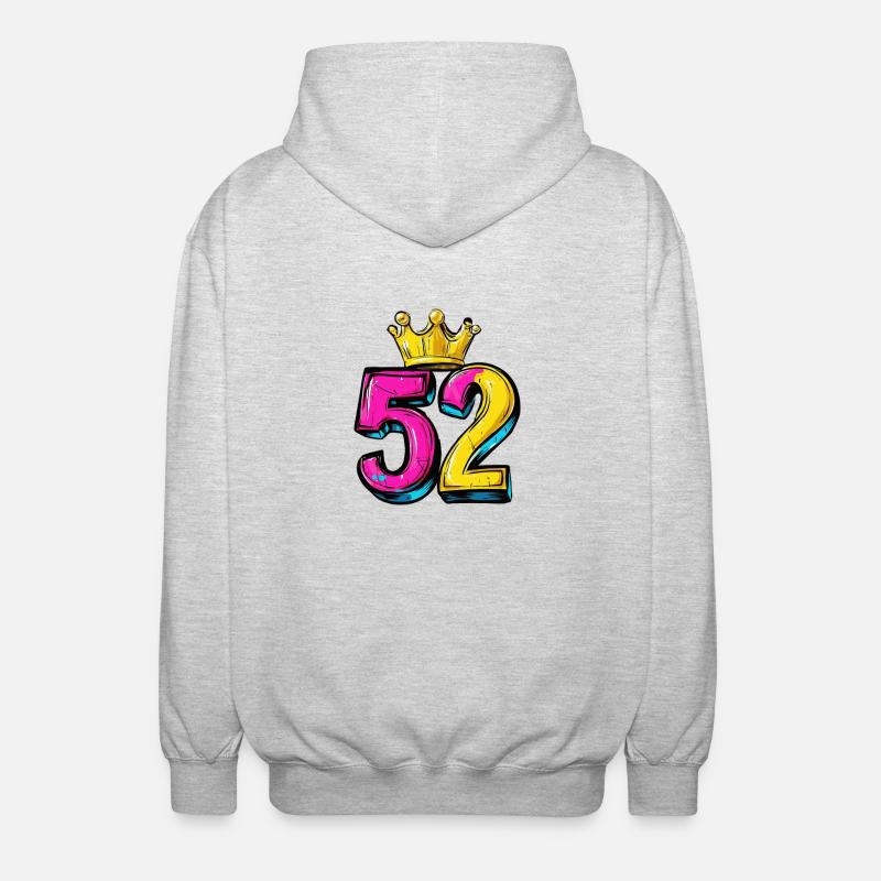 52 Number Krone - Unisex Hooded Jacket - light heather grey