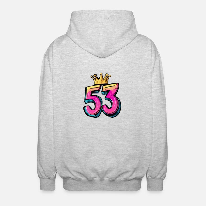 Couronne à 53 chiffres - Veste à capuche unisexe - gris clair chiné