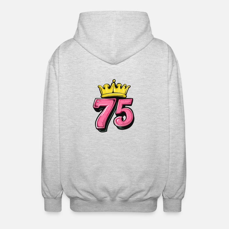 75 Nombre Couronne - Veste à capuche unisexe - gris clair chiné