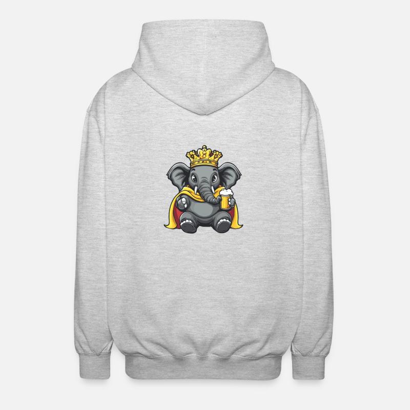 Elephant Beer Drôle - Veste à capuche unisexe - gris clair chiné