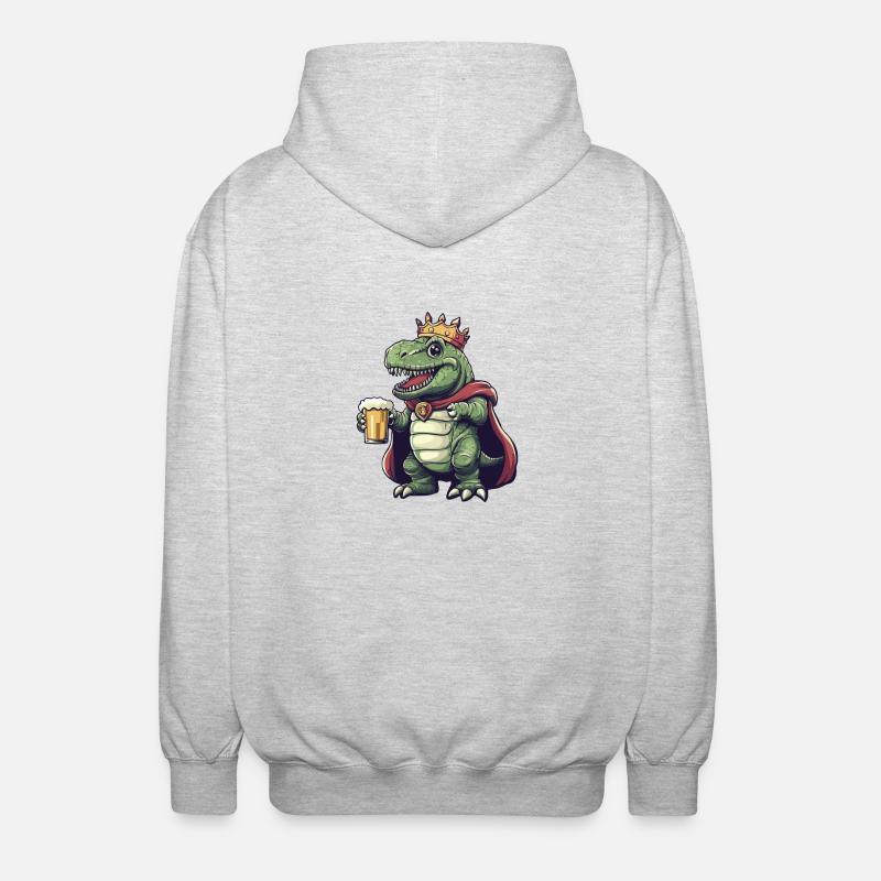 Dinosaure T-Rex Bière Drôle - Veste à capuche unisexe - gris clair chiné