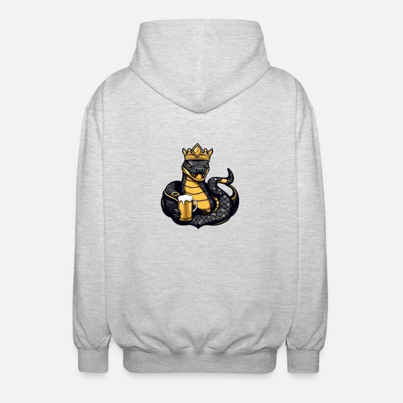 Snake Cobra Bière Drôle - Veste à capuche unisexe - gris clair chiné