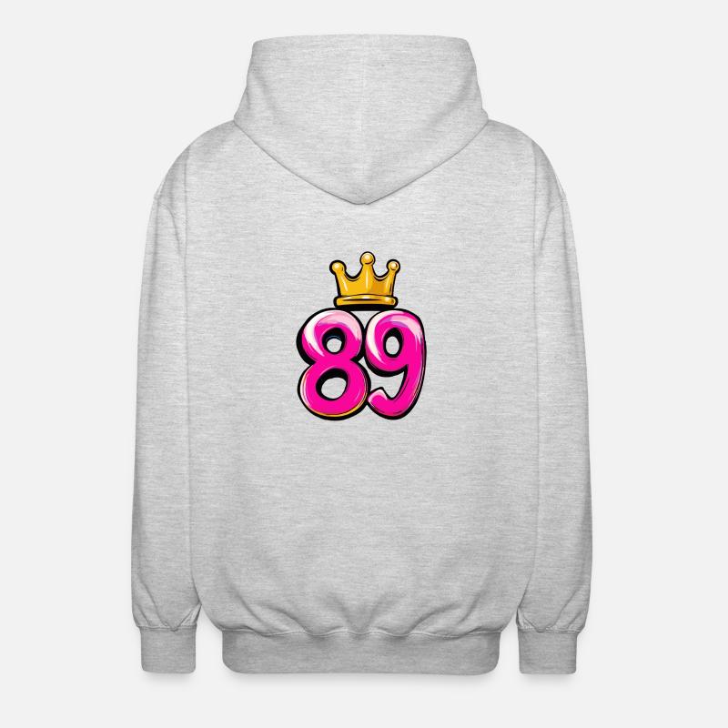 89 Couronne de chiffres - Veste à capuche unisexe - gris clair chiné