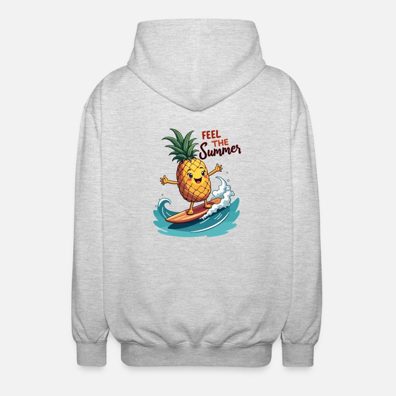 Ananas Surfer Surf Feel L’été - Veste à capuche unisexe - gris clair chiné