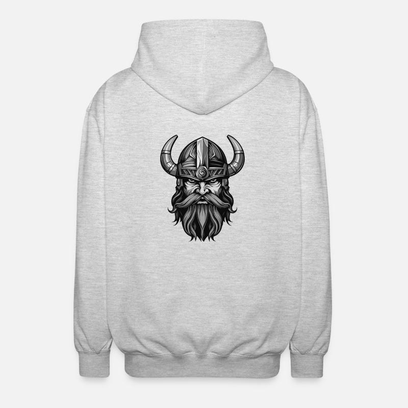 Guerrier viking Valhalla Odin - Veste à capuche unisexe - gris clair chiné