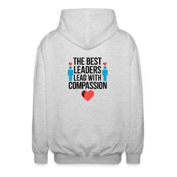 Mitgefühl Menschlichkeit Motivation Empathie Güte - Unisex Kapuzenjacke - Hellgrau meliert - Hinten - AI Model Male 185 light (185cm)