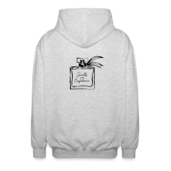 Parfum Parfum Confiance en Soi Illustration - Veste à capuche unisexe - gris clair chiné - Dos - AI Model Male 185 light (185cm)