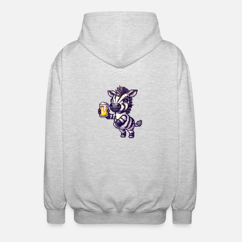 Bière Zebra Pixel - Veste à capuche unisexe - gris clair chiné