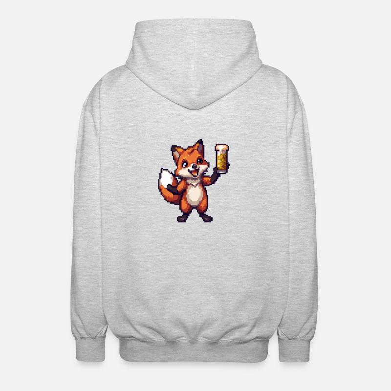 Bière Fuchs Pixel - Veste à capuche unisexe - gris clair chiné