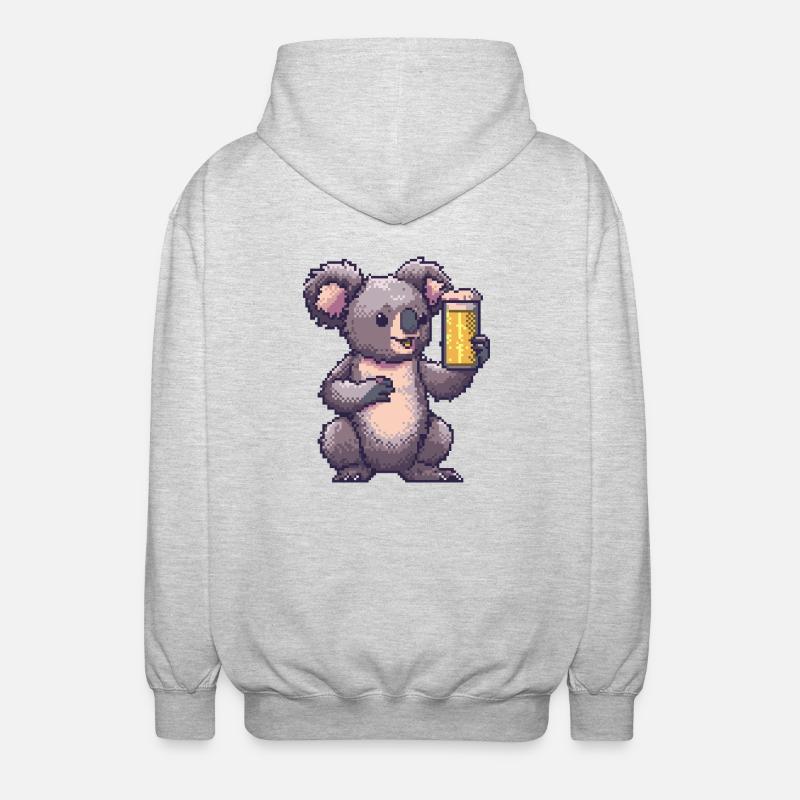 Bière Koala Pixel - Veste à capuche unisexe - gris clair chiné