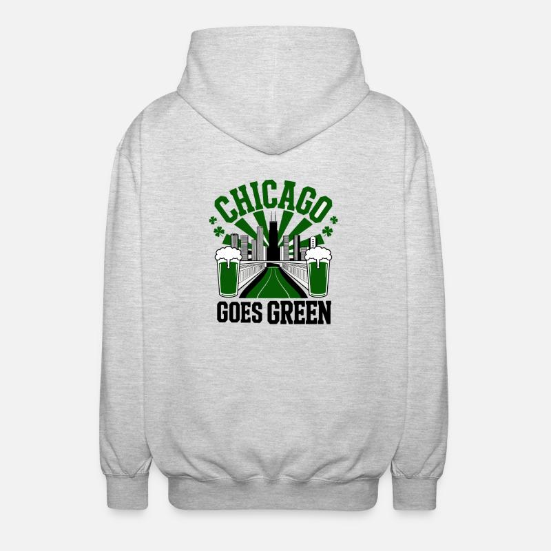 Chicago Goes Green - Unisex Hooded Jacket - light heather grey