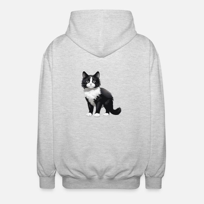 Chat mignon - Veste à capuche unisexe - gris clair chiné