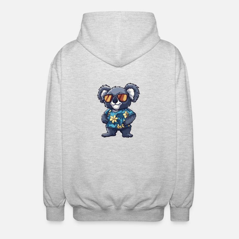Koala Bande dessinée Drôle d’été - Veste à capuche unisexe - gris clair chiné