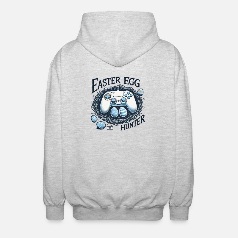 Gaming Osterei Jäger Controller Design - Unisex Kapuzenjacke - Hellgrau meliert