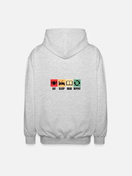 Book Reading Saying Books Readers - Unisex Hooded Jacket - light heather grey