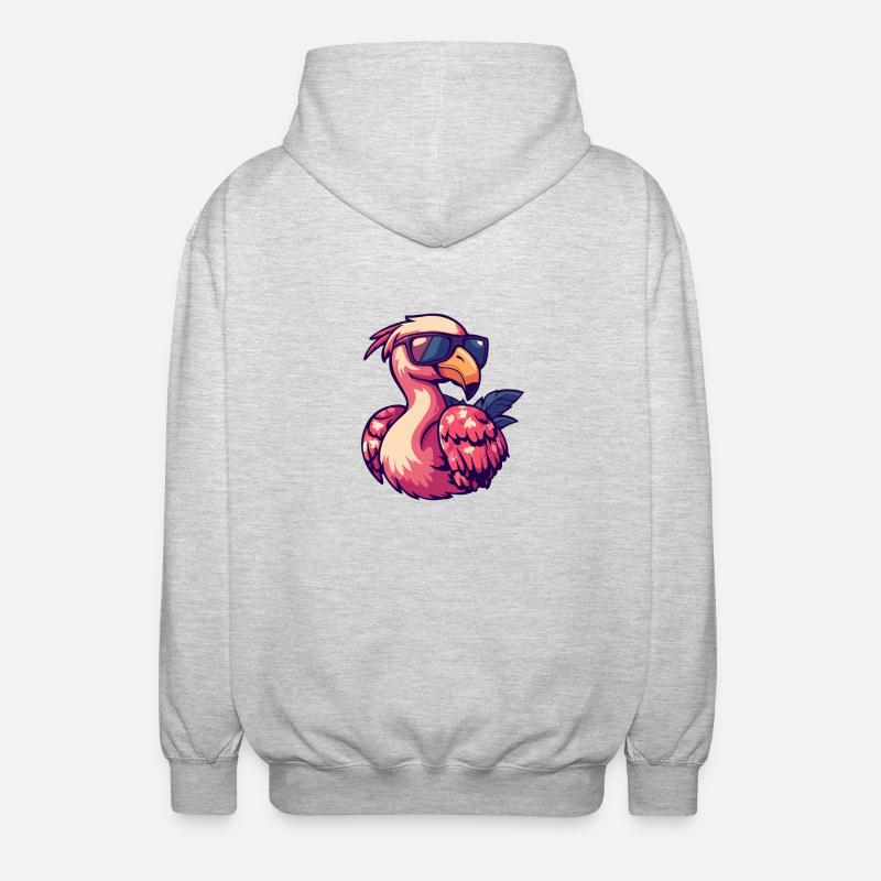 Flamingo Bande dessinée Drôle d’été - Veste à capuche unisexe - gris clair chiné