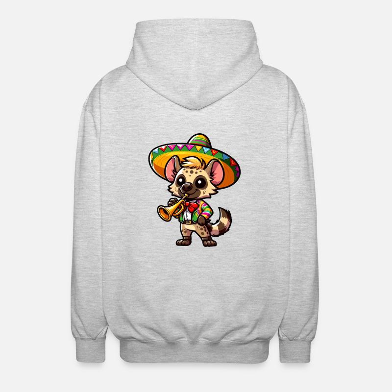 Cinco de Mayo Hyäne Trompeter - Unisex Kapuzenjacke - Hellgrau meliert
