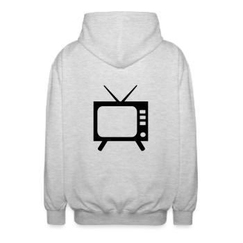 TV - téléviseur - Veste à capuche unisexe - gris clair chiné - Dos - AI Model Male 185 light (185cm)