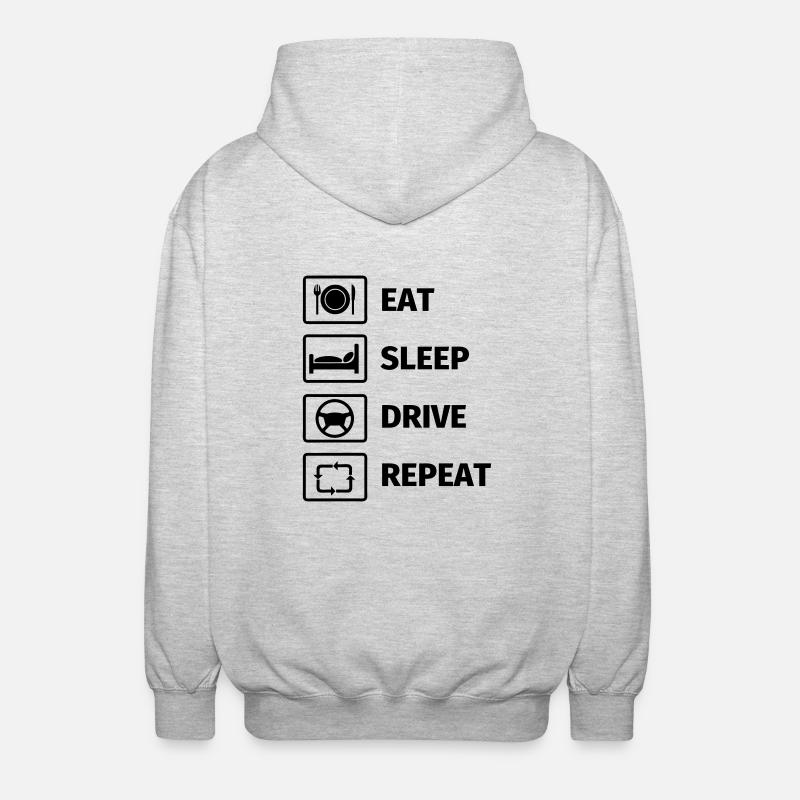 EAT SLEEP DRIVE REPEAT - Unisex Hooded Jacket - light heather grey