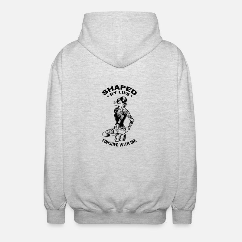 conception de tatouage - Veste à capuche unisexe - gris clair chiné
