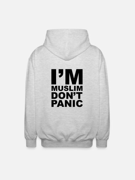 I'm Muslim Don't Panic - Unisex Kapuzenjacke - Hellgrau meliert