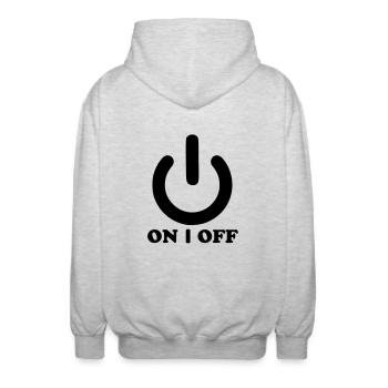 Power - Unisex Hooded Jacket - light heather grey - Back - AI Model Male 185 light (185cm)