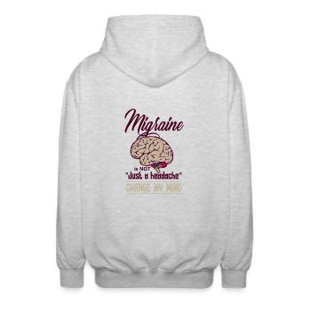 Kopfschmerzen Migräne Krankheit Geschenk Gehirn - Unisex Kapuzenjacke - Hellgrau meliert - Hinten - AI Model Male 185 light (185cm)