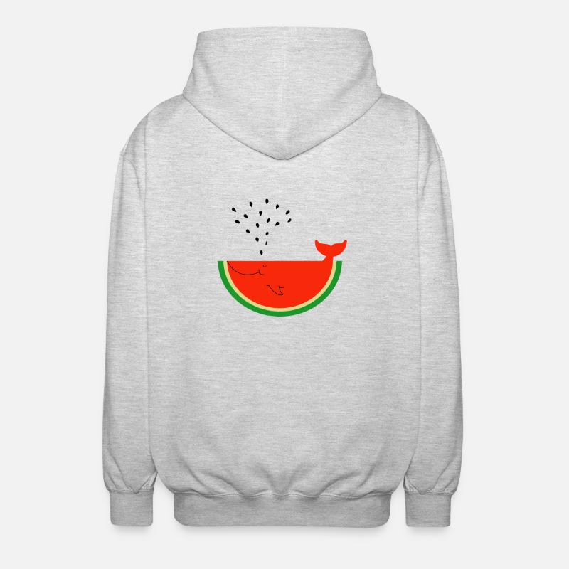 Baleine de pastèque - Veste à capuche unisexe - gris clair chiné