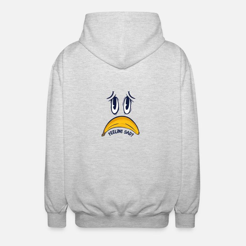 Banana Gift sentiment de chemise de visage triste - Veste à capuche unisexe - gris clair chiné