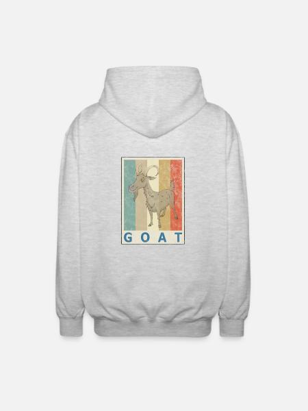Chèvre, style rétro, grunge - Veste à capuche unisexe - gris clair chiné