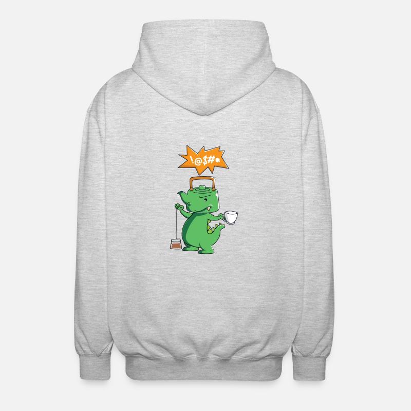 Tee-Rex - Tee trinken - Dinosaurier - Unisex Kapuzenjacke - Hellgrau meliert