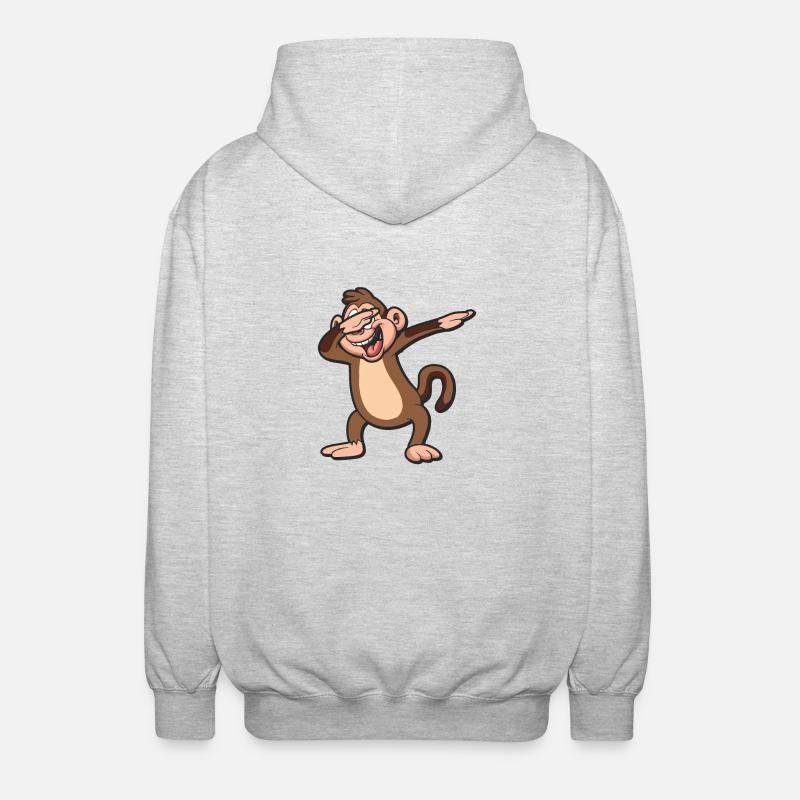Dabbing Monkey - Unisex Hooded Jacket - light heather grey
