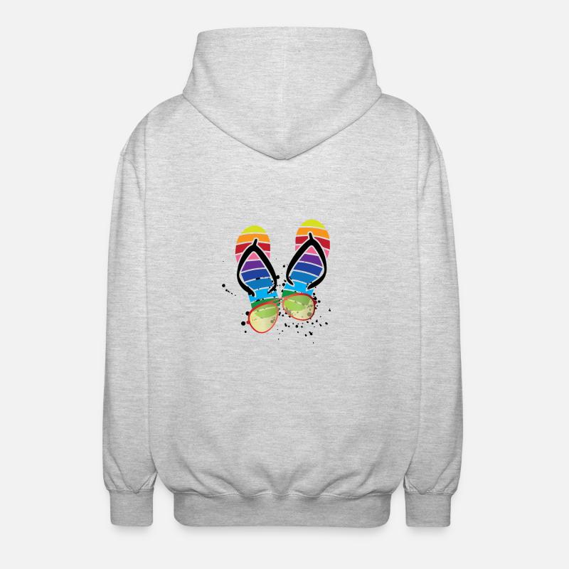 Summer Vibes Flip Flops Glasses - Unisex Hooded Jacket - light heather grey