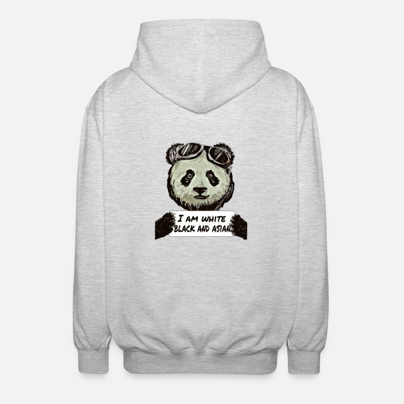 Cool Pilot Panda - Unisex Kapuzenjacke - Hellgrau meliert
