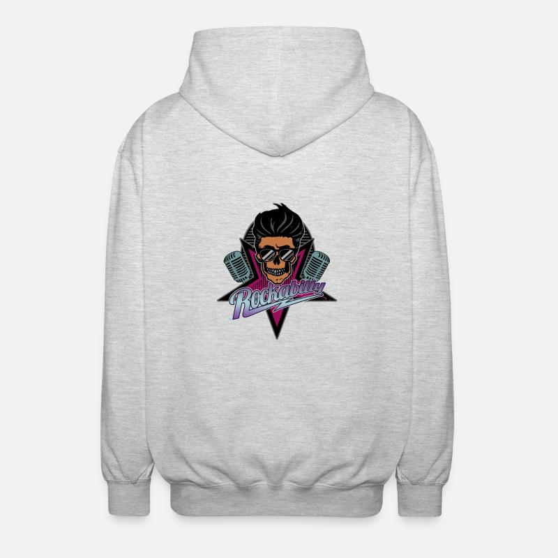 Rockabilly Forever - Unisex Kapuzenjacke - Hellgrau meliert
