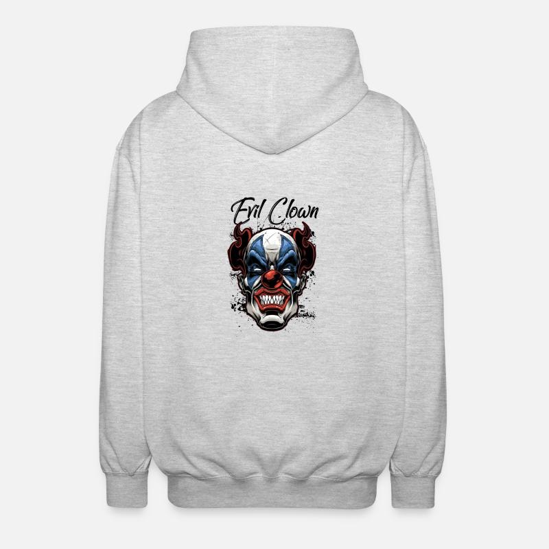 Clown maléfique - Clown maléfique - Veste à capuche unisexe - gris clair chiné