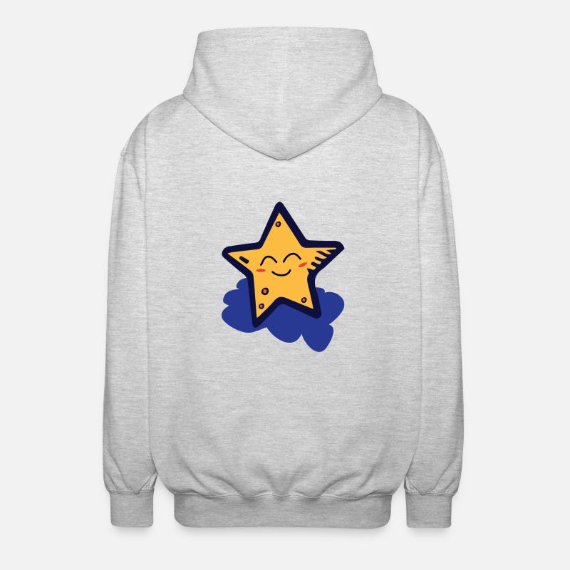 Stern auf einer Wolke - Unisex Kapuzenjacke - Hellgrau meliert