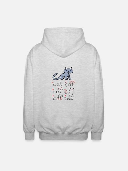 How to Draw a Cat - Kids Baby Painting - Unisex Hooded Jacket - light heather grey