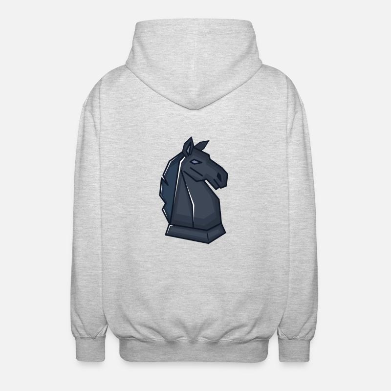 Chess pièce d'échecs Springer - Veste à capuche unisexe - gris clair chiné