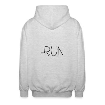run - Unisex Hooded Jacket - light heather grey - Back - AI Model Male 185 light (185cm)