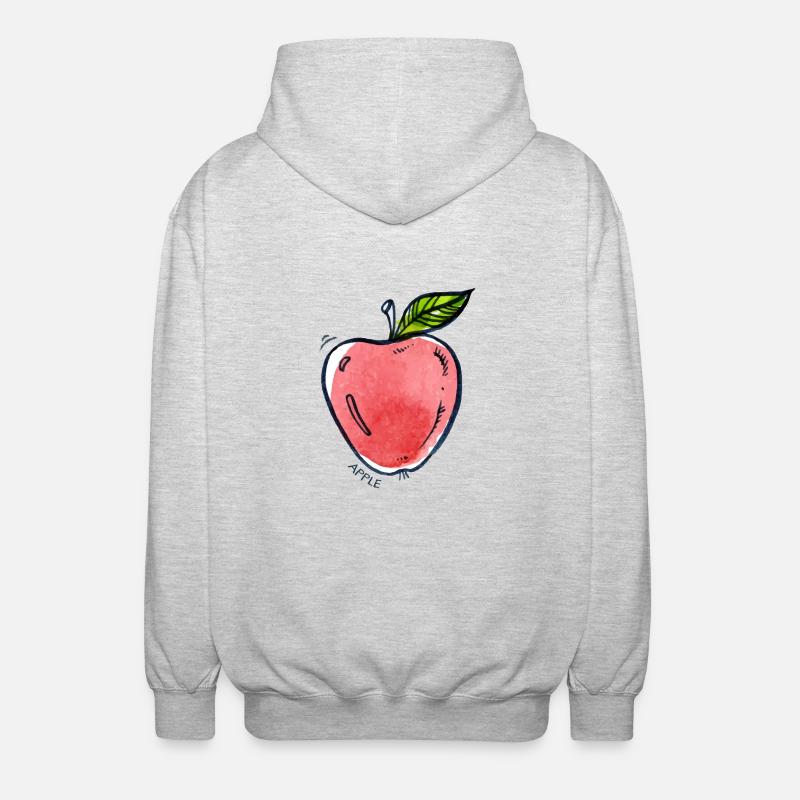 Apfel Obst Frucht Apple Fruit - Unisex Kapuzenjacke - Hellgrau meliert