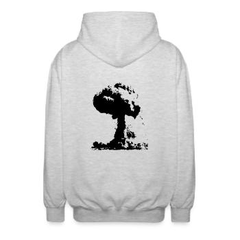 atompilz - Unisex Kapuzenjacke - Hellgrau meliert - Hinten - AI Model Male 185 light (185cm)