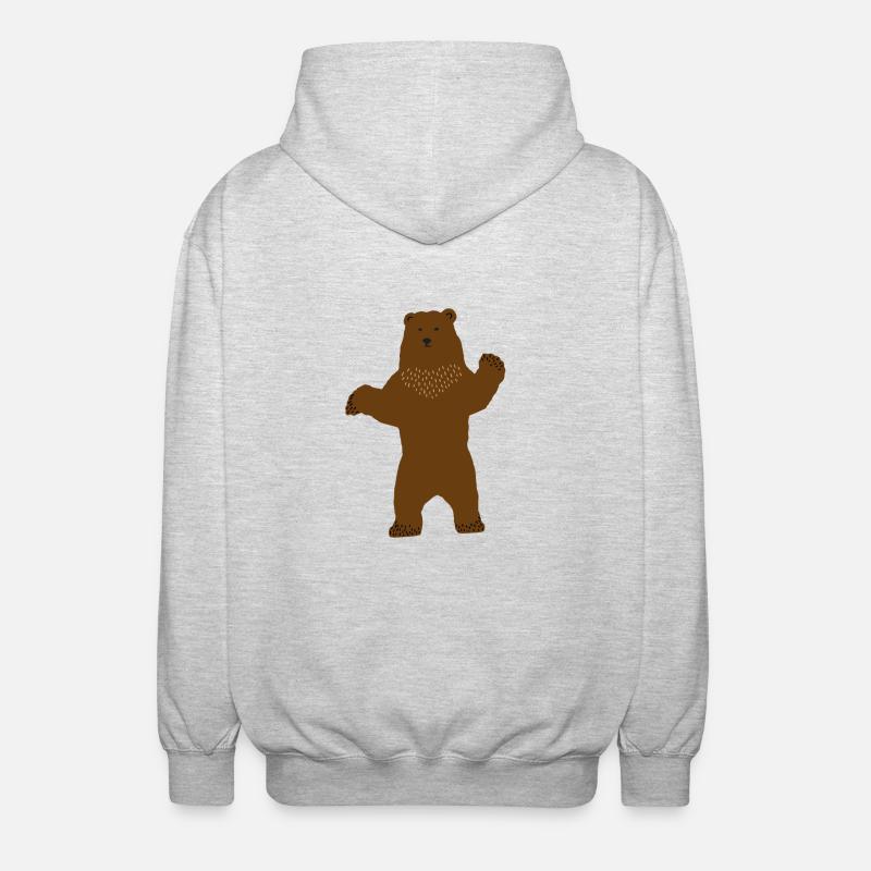 Ours - Veste à capuche unisexe - gris clair chiné