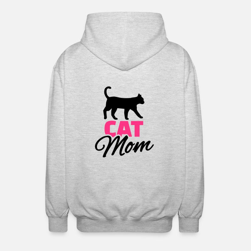 Cat Mom - Veste à capuche unisexe - gris clair chiné