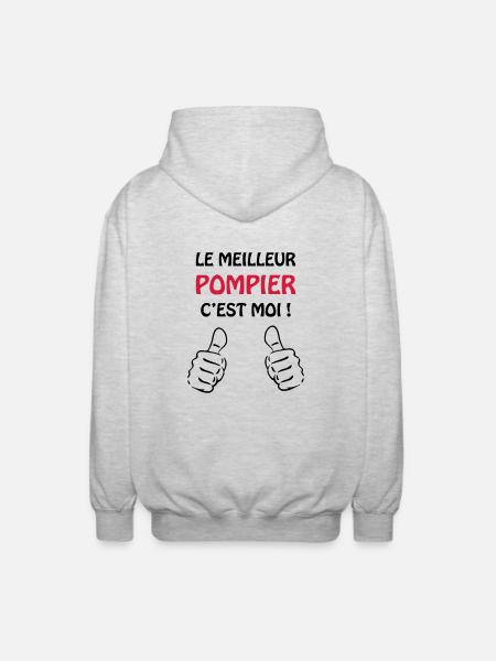 Pompier / Feu / Sécurité / Pompière / Urgences - Unisex Hooded Jacket - light heather grey