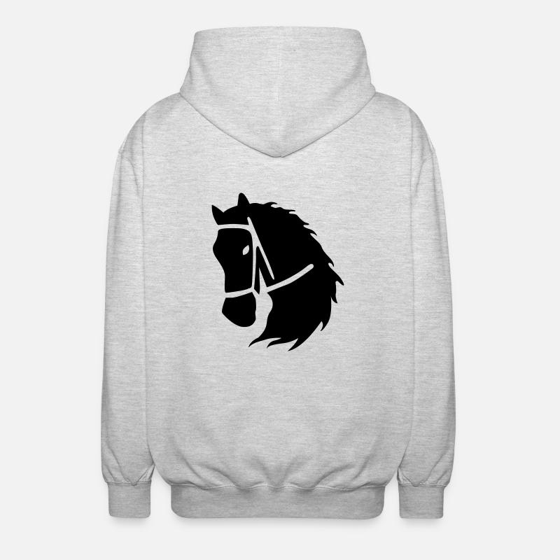 pferde - Unisex Kapuzenjacke - Hellgrau meliert