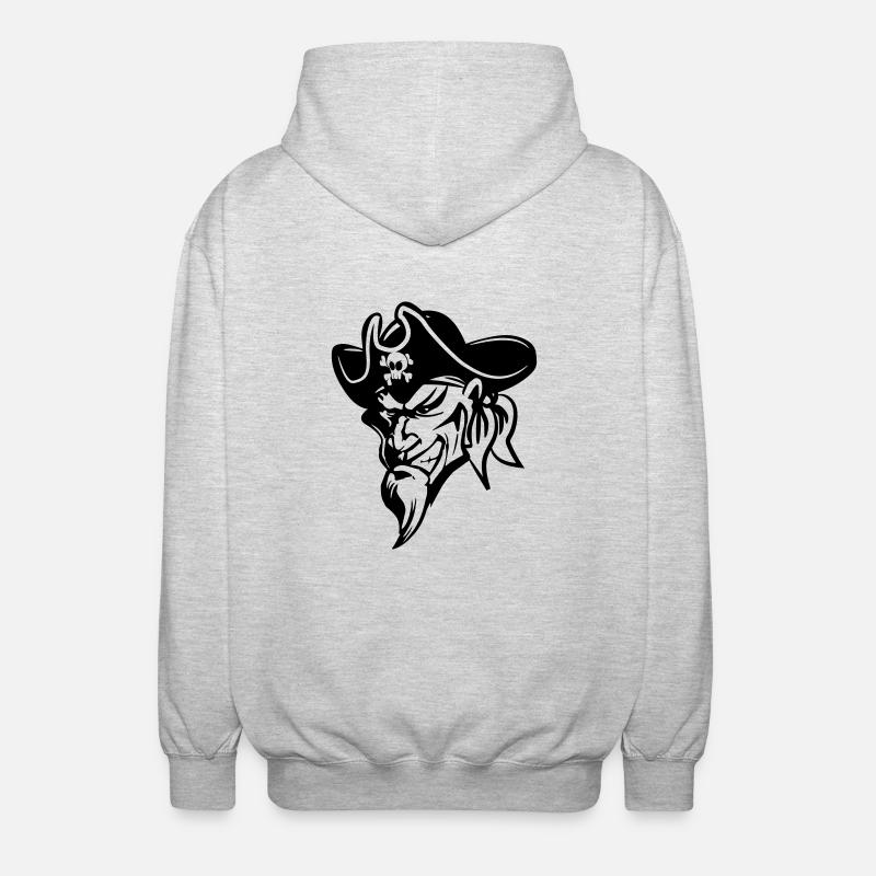Pirate evil - Unisex Hooded Jacket - light heather grey